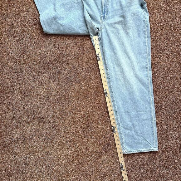American Eagle Jeans Womens 16 Short Wide Leg Denim 38x28 Raw Hem Waist - Picture 7 of 10